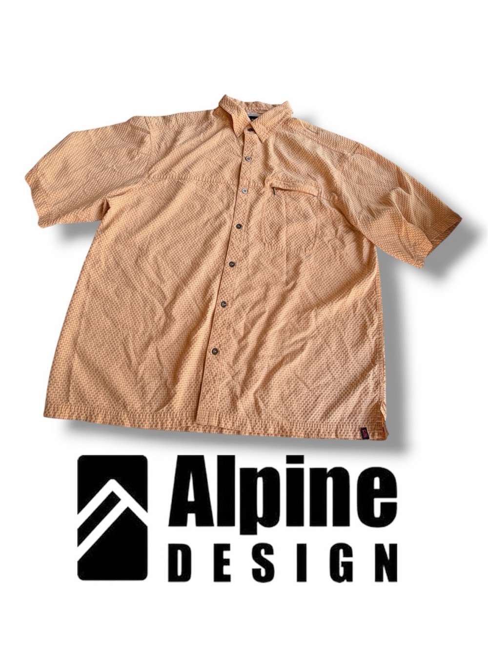 Alpine Design Short Sleeve Shirt Zip Pocket Button Up Men’s Size Large